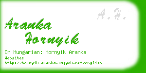 aranka hornyik business card